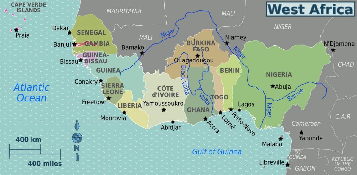 Harta ghana, africa de vest