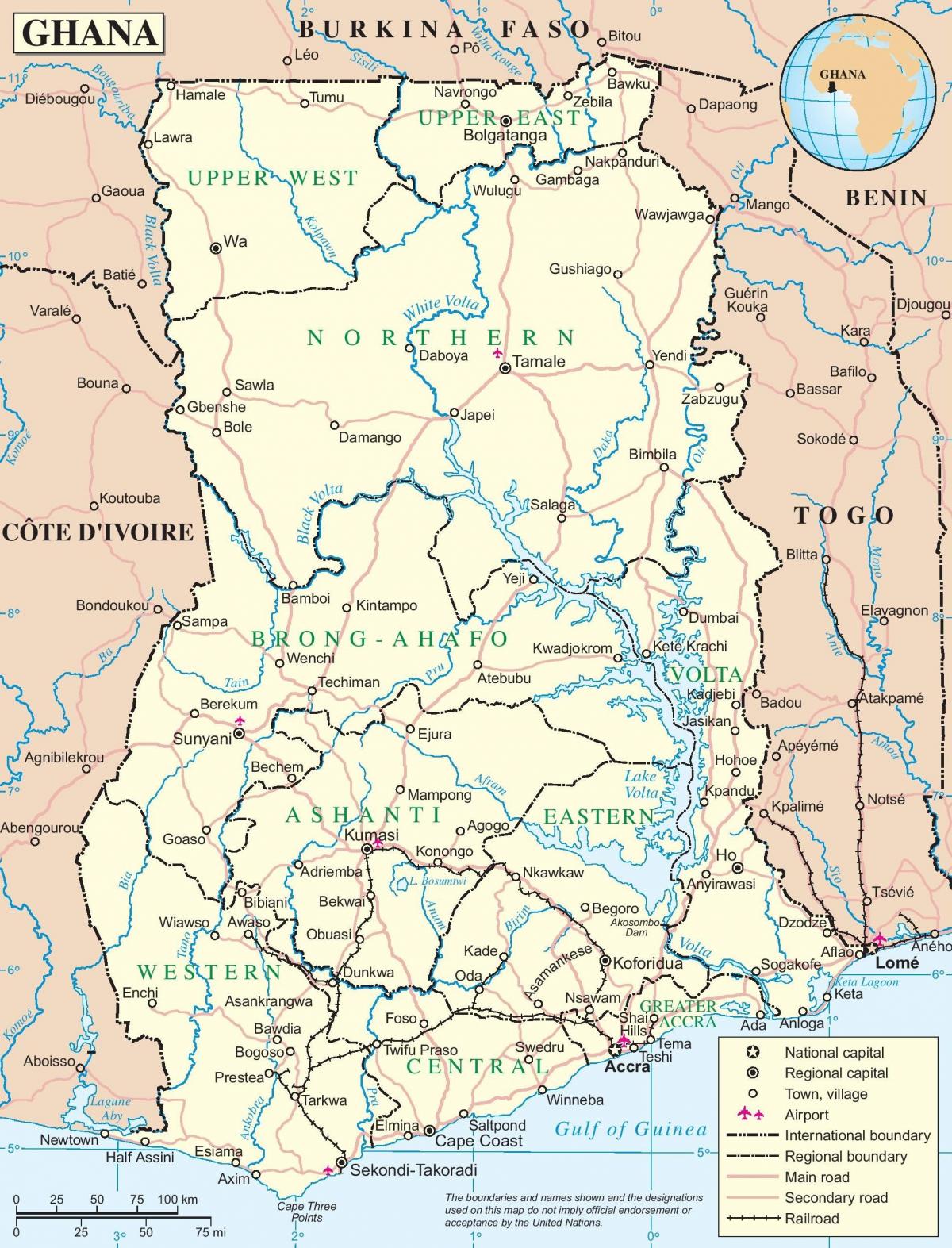 o hartă din ghana