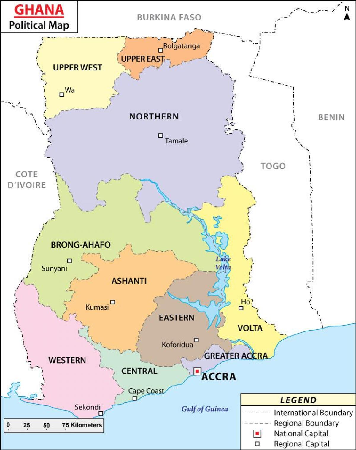 Harta politică ghana